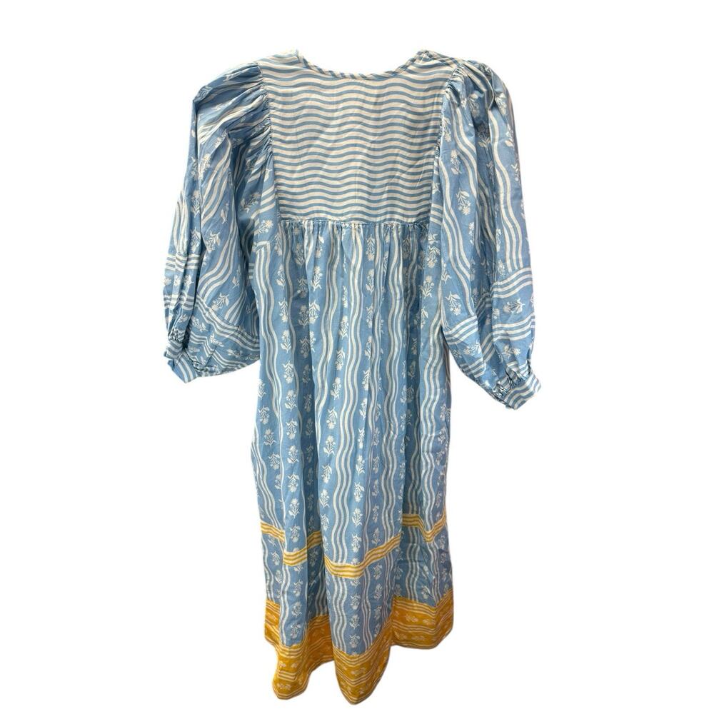 Printfresh Blue and Gold Patterned Midi Dress - Picture 10 of 14